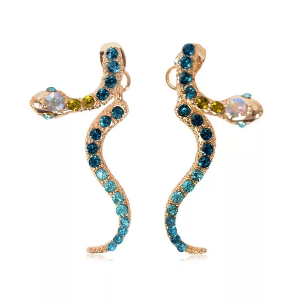 Betsey Johnson Cobra Snake Dangle Jacket Earrings